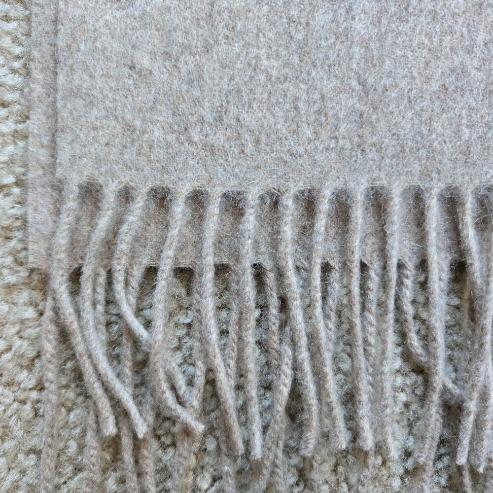 NWOT Babaton Cashmere Scarf Oatmeal Tan - Picture 6 of 11